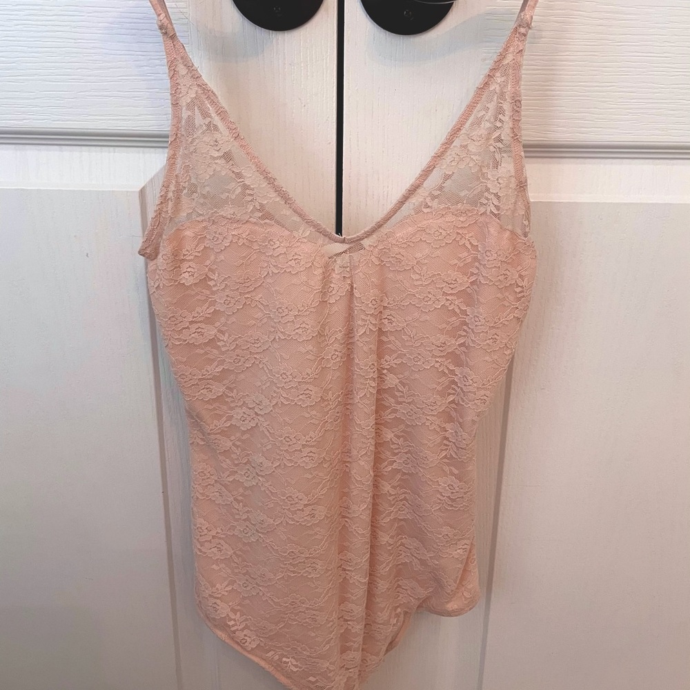 Pink lace bodysuit